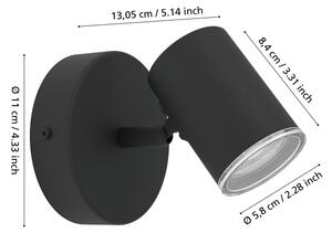 Eglo 901964 - Aplica spot de perete pentru baie CONSUMA, 1xGU10/5W/230V, IP44, negru