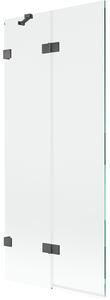 Mexen Lunar, paravan de cadă cu 2 aripi, stânga, 80 x 150 cm, sticlă transparentă, grafit, 897-080-100-66-00-L