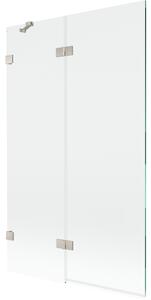 Mexen Lunar, paravan de cadă cu 2 aripi, stânga, 110 x 150 cm, sticlă transparentă, oțel periat, 897-110-100-97-00-L