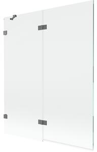 Mexen Lunar, paravan de cadă cu 2 aripi, stânga, 140 x 150 cm, sticlă transparentă, grafit, 897-140-100-95-00-L