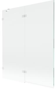 Mexen Lunar, paravan de cadă cu 2 aripi stânga 140 x 150 cm, sticlă transparentă, alb, 897-140-100-20-00-L