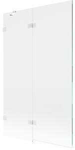 Mexen Lunar, paravan de cadă cu 2 aripi stânga 110 x 150 cm, sticlă transparentă, alb, 897-110-100-20-00-L