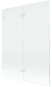 Mexen Lunar, paravan de cadă cu 2 aripi stânga 130 x 150 cm, sticlă transparentă, alb, 897-130-100-20-00-L