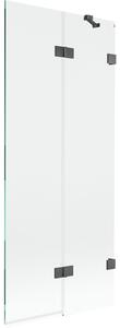 Mexen Lunar, paravan de cadă cu 2 aripi, dreapta, 80 x 150 cm, sticlă transparentă, grafit, 897-080-100-66-00-P