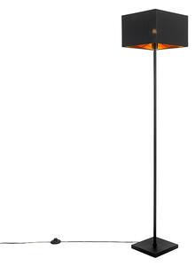 Lampă de podea modernă, negru cu auriu - VT 1