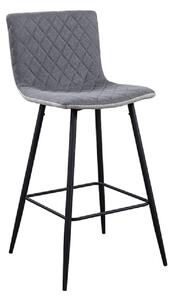 Scaun bar TORANA, gri/negru, stofa clasica/metal, 41x52x106 cm