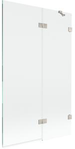 Mexen Lunar, paravan de cadă cu 2 aripi, dreapta, 110 x 150 cm, sticlă transparentă, oțel periat, 897-110-100-97-00-P