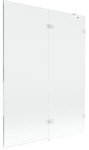 Mexen Lunar, paravan de baie cu 2 aripi dreapta 130 x 150 cm, sticlă transparentă, alb, 897-130-100-20-00-P