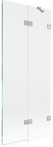 Mexen Lunar, paravan de cadă cu 2 aripi, dreapta, 80 x 150 cm, sticlă transparentă, oțel periat, 897-080-100-97-00-P