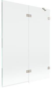 Mexen Lunar, paravan de cadă cu 2 aripi, dreapta, 130 x 150 cm, sticlă transparentă, oțel periat, 897-130-100-97-00-P