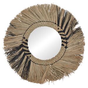 Oglinda cu rama din paie Cierlo Boho Pako World Natural 42x42x6 cm