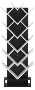Biblioteca VEVEY, alb/negru, PAL melaminat, 59x22x150 cm