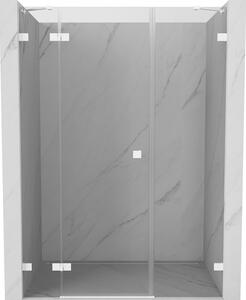 Ușă de duș Mexen Lunar, cu balamale pe stânga, 120 cm, sticlă transparentă de 8 mm, profil alb, 834S-120-050-20-00-L