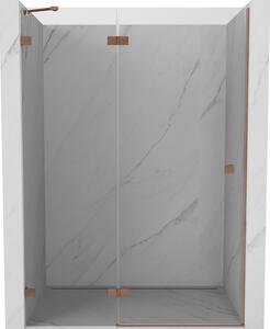 Mexen Lunar, ușă de duș cu balamale pe stânga 135 cm, sticlă transparentă de 8 mm, profil mat cupru, 834-135-000-65-00-L