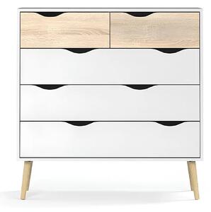 Comoda OSLO 75456, stejar sonoma/alb, DTD laminat, 99x39x101 cm