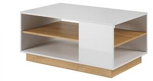 Masuta cafea CITY, alb/stejar deschis, PAL melaminat, 100x60x46 cm