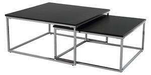 Set 2 masute cafea AMIAS, negru/crom