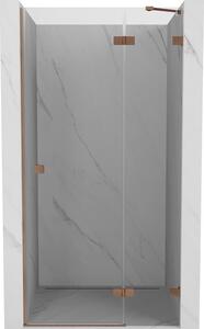 Mexen Lunar, ușă de duș cu balamale dreapta 70 cm, sticlă transparentă de 8 mm, profil mat cupru, 834-070-000-65-00-P