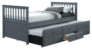 Pat extensibil pentru copii AUSTIN NEW 90x200, gri antracit, cu somier