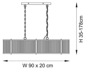 Lustră pe lanț Endon 110945 RIDGETON 4xE14/6W/230V alamă/transparent