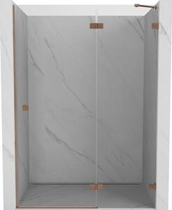 Mexen Lunar, ușă de duș cu balamale dreapta 135 cm, sticlă transparentă de 8 mm, profil mat cupru, 834-135-000-65-00-P