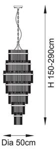 Lustră pe lanț Endon 112793 MARIETTA GRAND 21xE14/6W/230V alamă/transparent