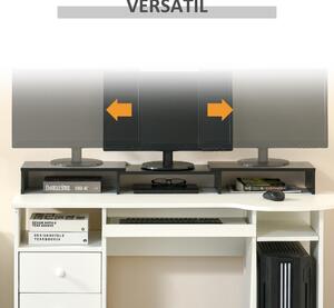 Vinsetto Stand pentru doua monitoare cu lungime si unghi reglabil, stand ridicare ecran pentru laptop, computer | AOSOM RO