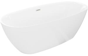 Mexen Luvo Slim, cadă de baie independentă 170 × 75 cm, alb lucios, preaplin din oțel, 52801707500-97