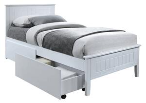Pat pentru copii MIDEA 90x200, alb, cu somiera fixa si 2 sertare