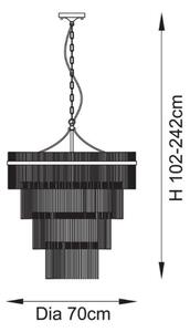 Lustră pe lanț Endon 112576 MARIETTA 16xE14/6W/230V alamă/transparent