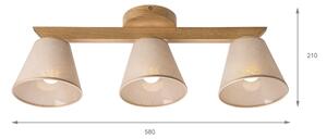 Lustr ANTONIO 3xE14/40W/230V, montaj plafon, stejar