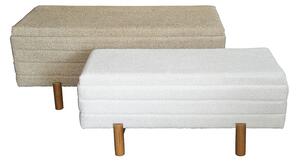 Set 2 tabureti cu spatiu depozitare Cindy Pako World Bej 110x50x49 cm