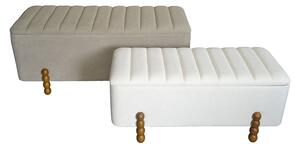 Set 2 tabureti cu spatiu depozitare Daph Pako World Bej 110x46x45 cm