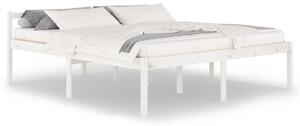Cadru de pat Super King, alb, 180x200 cm, lemn masiv de pin
