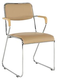 Scaun DERYA, maro, piele ecologica/metal, 53x57x79 cm