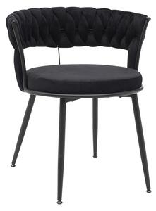Scaun catifea Alkia Pako World Negru 60x57x68 cm