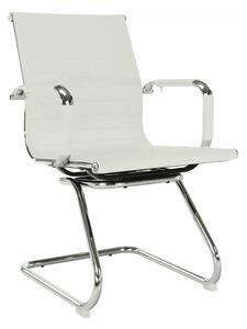 Scaun conferinta AZURE 2 NEW TYP 2, piele ecologica/metal, alb, 54.5x6