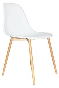 Scaun SINTIA, alb/stejar, plastic/metal, 46x53x85 cm