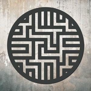 DUBLEZ | Tablou circular din lemn - Labirint