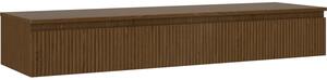 Mexen Rivel, mobilier de baie 160 cm cu blat, 1 sertar, canelat, nuc, 91A20-16023-1-BFC86