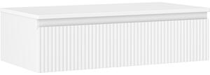 Mexen Rivel, mobilier baie 90 cm cu blat, 1 sertar, canelat, alb mat, 91A20-09023-1-BFC01