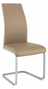 Scaun NOBATA, maro Taupe/gri, piele ecologica/metal, 42x56x99 cm
