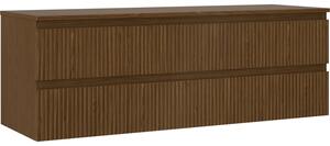 Mexen Rivel, mobilier de baie sub lavoar 140 cm cu blat, 2 sertare, canelat, nuc, 91A20-14047-2-BFFC86