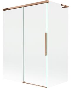 Mexen Rox, paravan de baie culisant L cu 2 aripi 120 + 70 x 150 cm, sticlă transparentă de 8 mm, profil auriu-roz, 8C9L-120-070-60-00