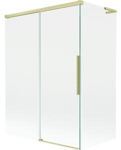 Mexen Rox, paravan de baie culisant L cu 2 aripi 120 + 70 x 150 cm, sticlă transparentă de 8 mm, profil auriu mat, 8C9L-120-070-55-00