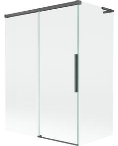 Mexen Rox, paravan de cadă cu 2 aripi, tip L, 120 + 70 x 150 cm, sticlă transparentă de 8 mm, profil grafit periat, 8C9L-120-070-66-00