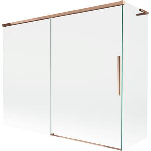Mexen Rox, paravan de baie glisant cu 2 aripi, L, 190 + 80 x 150 cm, sticlă transparentă de 8 mm, profil auriu-roz, 8C9L-190-080-60-00