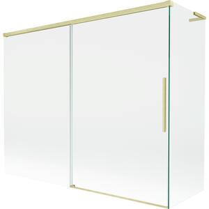 Mexen Rox, paravan de baie culisant L cu 2 aripi 190 + 80 x 150 cm, sticlă transparentă de 8 mm, profil auriu mat, 8C9L-190-080-55-00