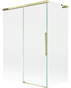 Mexen Rox, paravan de baie culisant L cu 2 aripi 120 + 70 x 150 cm, sticlă transparentă de 8 mm, profil auriu lucios, 8C9L-120-070-50-00