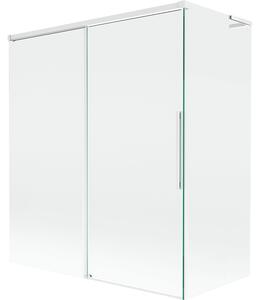 Mexen Rox, paravan de baie culisant L cu 2 aripi 140 + 70 x 150 cm, sticlă transparentă de 8 mm, profil alb, 8C9L-140-070-20-00